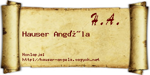 Hauser Angéla névjegykártya